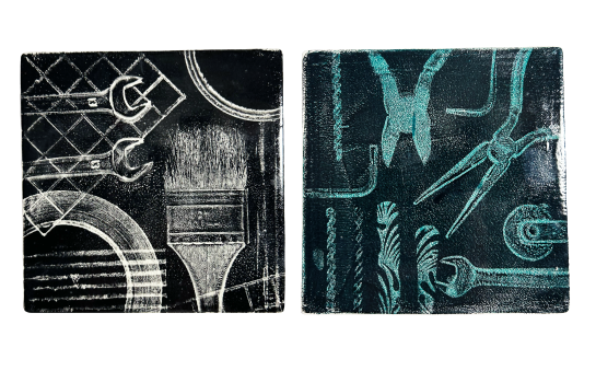 Monoprints on Clay & Bisque